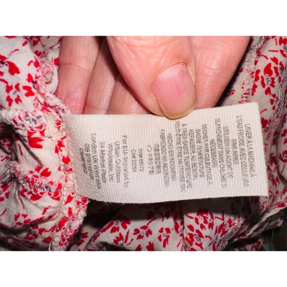 Free People One Fine Day Floral-Print Mini Dress Red White Romantic Cottage Core - Picture 10 of 14